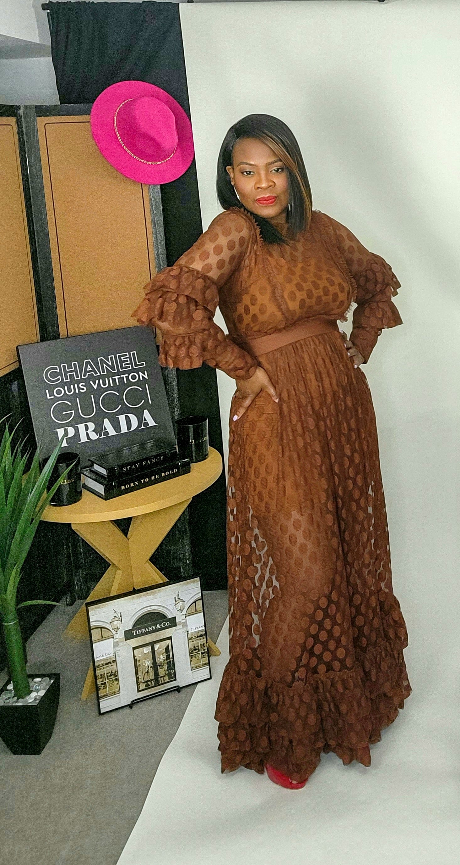 A Polka Dot Affair | Sheer Maxi Dress | Chocolate Unlabeled Boutique A Polka Dot Affair | Sheer Maxi Dress | Chocolate Unlabeled Boutique