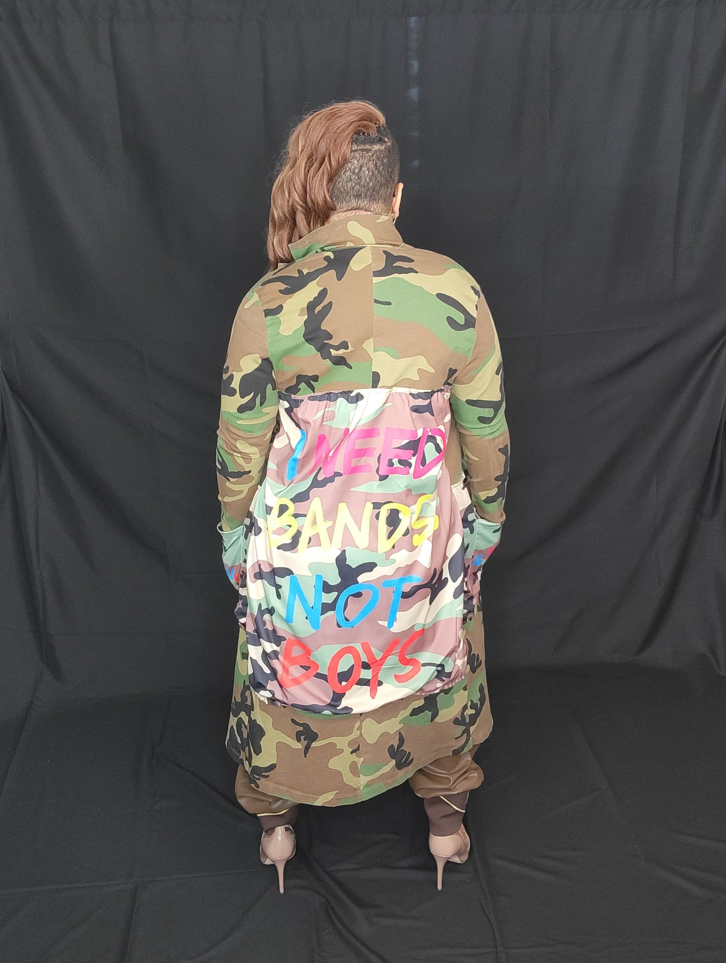 Bands Not Boys | Camo Trench Coat